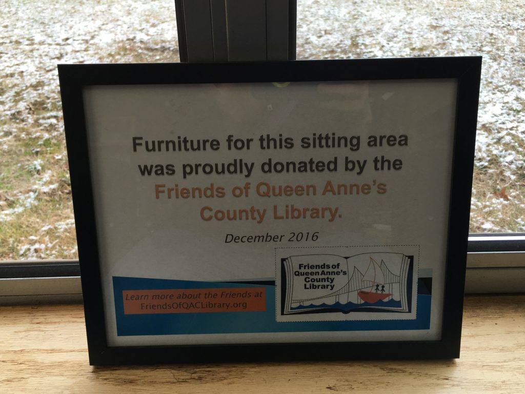 Friends Fund New Seating Area at Kent Island Library Friends of Queen